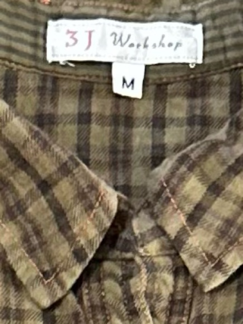 🌼 3J Workshop Embroidered Plaid Flannel Shirt M 🌸 Boho Western Vibes - Picture 3 of 9